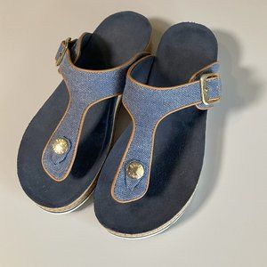 Bench Blue Denim Thong Sandals